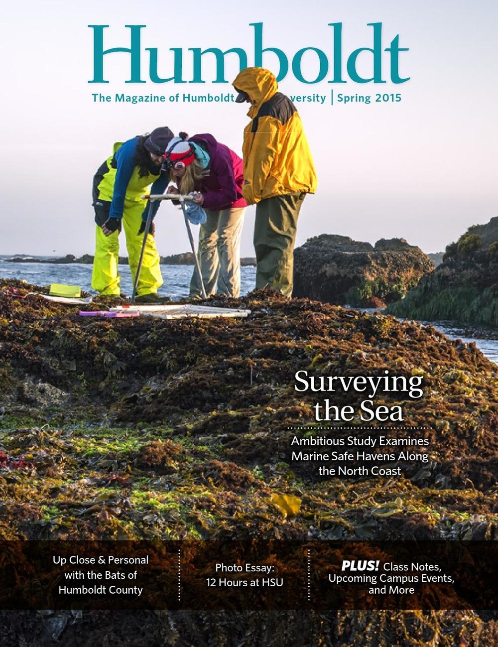 Humboldt magazine cover issue with students doing research