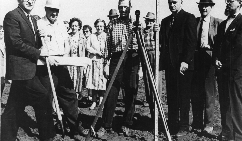Breaking ground for the marine lab, June 1965.